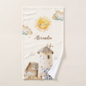 Animaux de ferme d'aquarelle mignonne personnalisé (Serviette à main)