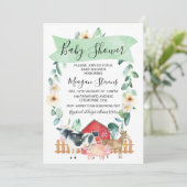 Animaux De Ferme Et Invitation Au Baby shower De S (Debout devant)