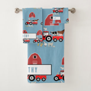 Animaux de ferme et tracteur rouge Barnyard Boys M