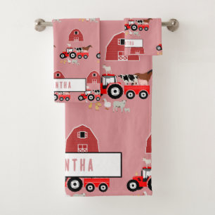 Animaux de ferme et tracteur rouge Barnyard Girls