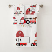 Animaux de ferme et tracteur rouge Garçons Barnyar (En situation)