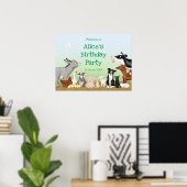 Animaux de ferme fête d'anniversaire affiche de bi (Bureau à domicile)