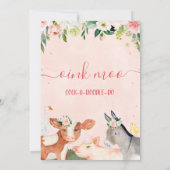 Animaux de ferme floraux roses Carte de remercieme (Dos)