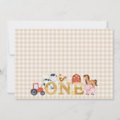 Animaux de ferme floraux rouges Invitation d'anniv (Dos)