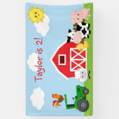 Animaux de ferme fond / bannière (bleu pour les ga (Vertical)