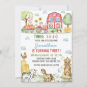 Animaux de ferme Invitation à la fête Anniversaire (Devant)