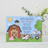 Animaux de ferme Invitation à la fête d'anniversai (Debout devant)