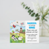 Animaux de ferme Invitation d'anniversaire (Debout devant)