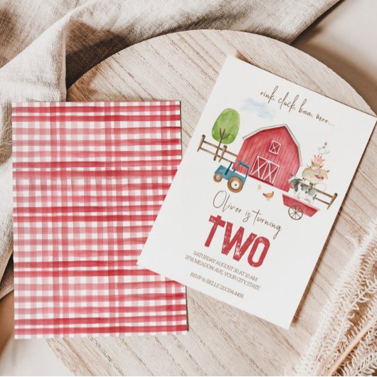 Animaux de ferme Invitation d'anniversaire