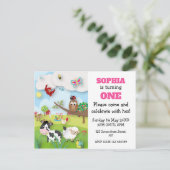 Animaux de ferme Invitation d'anniversaire (Debout devant)