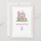 Animaux de ferme Invitation d'anniversaire amusant (Dos)