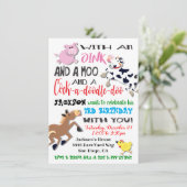 Animaux de ferme Invitation de fête d'anniversaire (Debout devant)