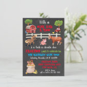 Animaux de ferme Invitation de fête d'anniversaire (Debout devant)