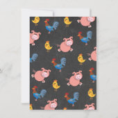 Animaux de ferme Invitation de fête d'anniversaire (Dos)