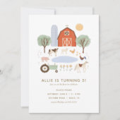 Animaux de ferme Invitation de fête d'anniversaire (Devant)