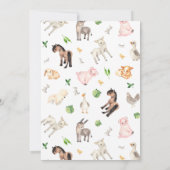 Animaux de ferme Invitation de fête d'anniversaire (Dos)
