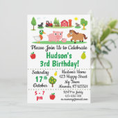 Animaux de ferme Invitations d'anniversaire (Debout devant)