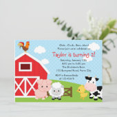 Animaux de ferme Invitations d'anniversaire - Garç (Debout devant)