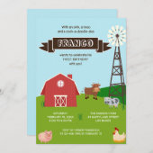 Animaux de ferme Maison de Barnhouse Invitation d' (Devant / Derrière)