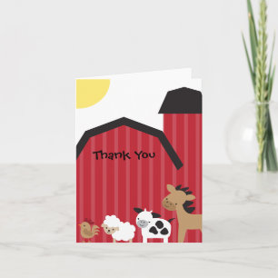 Animaux de ferme Merci Cartes