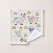 Animaux de ferme mignons en patchwork (Gant de toilette)