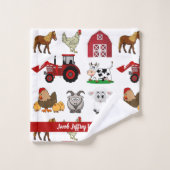 Animaux de ferme mignons et modernes Motif Animaux (Gant de toilette)