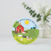 Animaux de ferme mignons Invitation à la fête d'an (Debout devant)