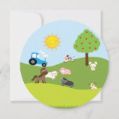 Animaux de ferme mignons Invitation à la fête d'an (Dos)