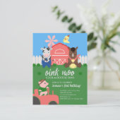 Animaux de ferme mignons Invitation de fête d'anni (Debout devant)