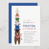 Animaux de ferme mignons Invitation de fête d'anni (Devant / Derrière)