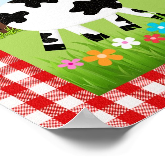 Animaux de ferme mignons Poster de fête d'annivers (Coin)