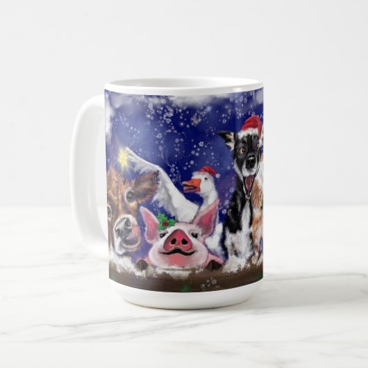 Animaux de ferme Mug café de Noël (Devant gauche)