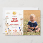 Animaux de ferme Photo Anniversaire Invitation (Devant)