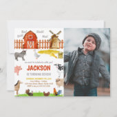 Animaux de ferme photo Brown Invitations d'anniver (Devant)
