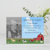 Animaux de ferme Photo personnalisée Invitation An (Debout devant)