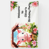 Animaux de ferme roses pour enfants Bannière d'ann (Vertical)