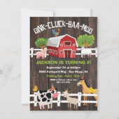 Animaux de ferme rustiques Invitation de fête d'an (Devant)