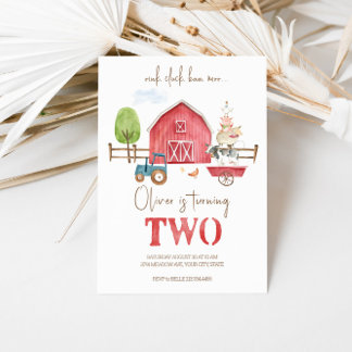 Animaux de ferme Thématique Invitation de deuxième