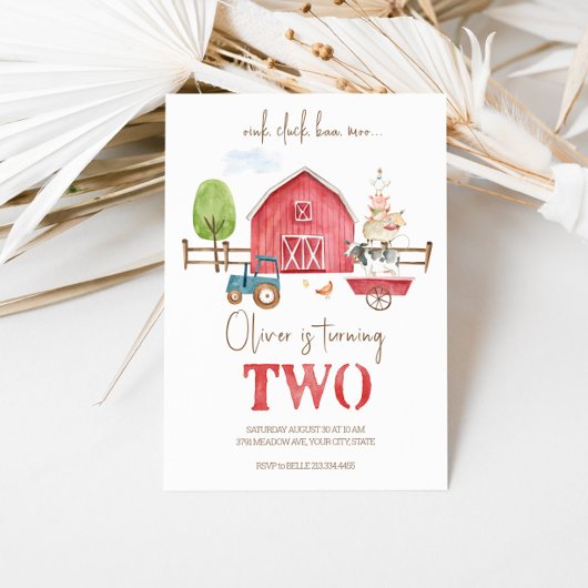 Animaux de ferme Thématique Invitation de deuxième