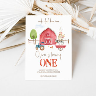 Animaux de ferme Thématique Première Invitation d'