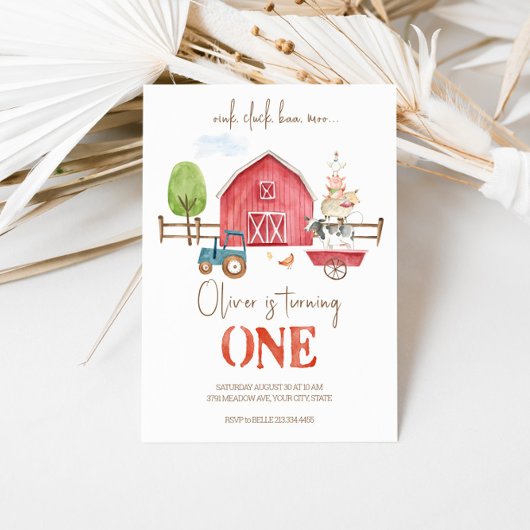 Animaux de ferme Thématique Première Invitation d'