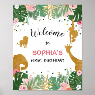 Animaux de fête Affiche de bienvenue Zoo Safari Ju