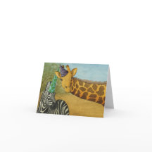 Animaux de fête : Carte Giraffe/Zebra 4"x5.6"