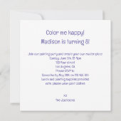 Animaux de fête chameleon, invitation d'anniversai (Dos)