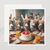 Animaux de fête d'âne, invitation d'anniversaire d (Devant / Derrière)