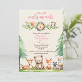 Animaux de fête de bois Invitation de fête d'anniv (Debout devant)