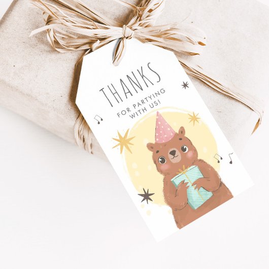 Animaux de Fête Étiquette de Remerciement pour Ann