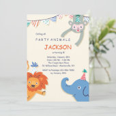 Animaux de fête Invitation d'anniversaire (Debout devant)