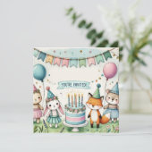 Animaux de fête Invitation d'anniversaire (Debout devant)