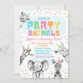 Animaux de fête Invitation d'anniversaire | Animau (Devant)